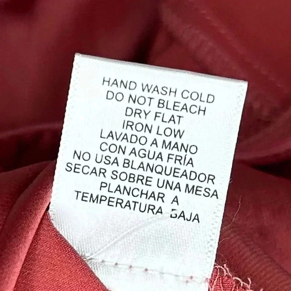 2/$30 Love tree Size Medium Satin Like Body Suit Sweetheart Dusty Red - Picture 12 of 13